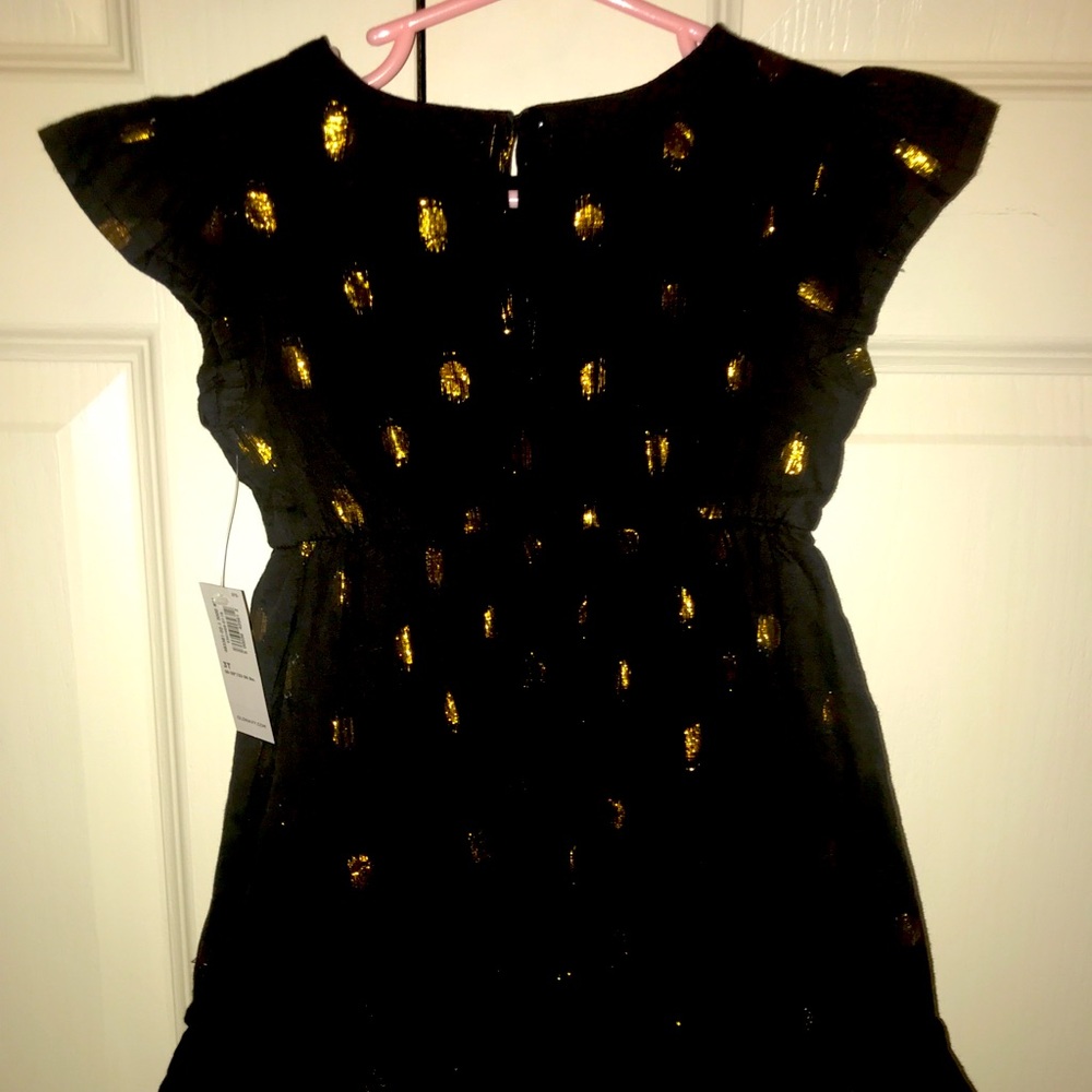 Black Gold Pika Dotted Dress